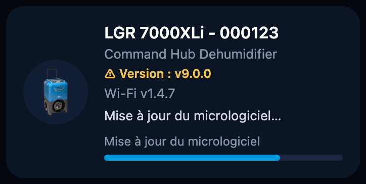 Mise à jour du micrologiciel…